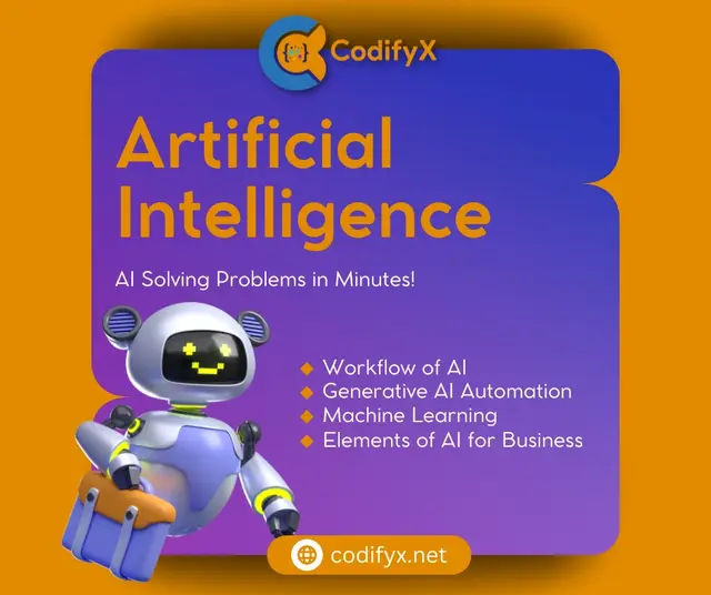 Artificial Intelligence — Solutions — CodifyX, banner design by Saif Kasbati