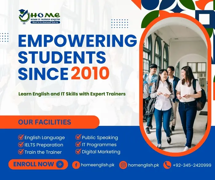 Empowering Students Since 2010 — House of Modern English, banner design by Saif Kasbati