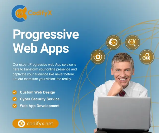 Progressive Web Apps — Services — CodifyX, banner design by Saif Kasbati