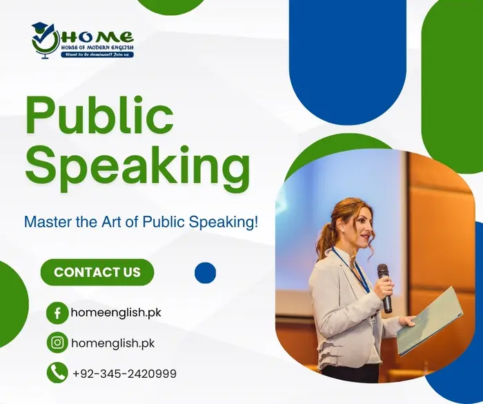 Public Speaking Course Ad — House of Modern English, banner design by Saif Kasbati