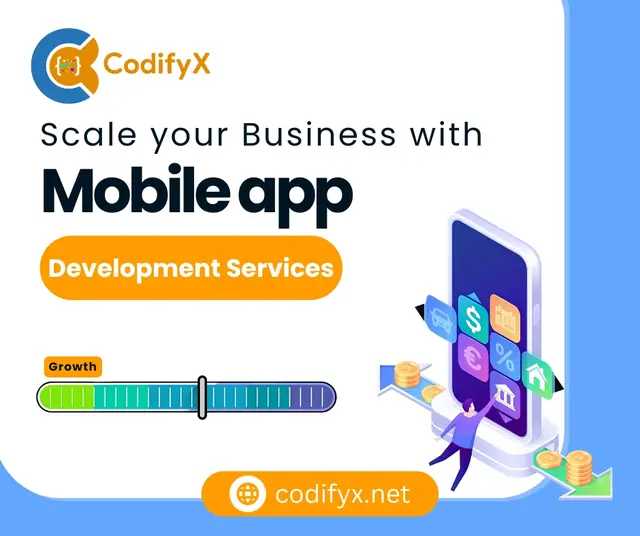 Scale Your Business with Mobile Apps — CodifyX, banner design by Saif Kasbati