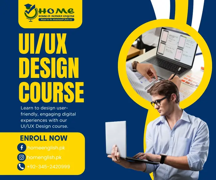 UI/UX Design Course Ad — House of Modern English, banner design by Saif Kasbati
