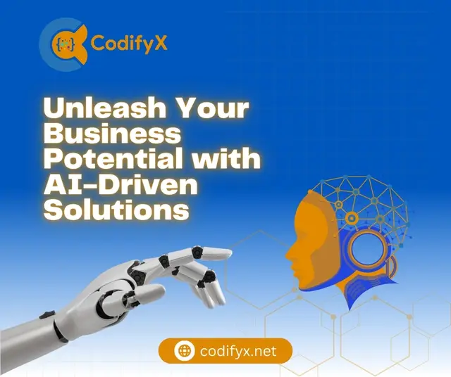 Unleash Business Potential with AI — CodifyX, banner design by Saif Kasbati