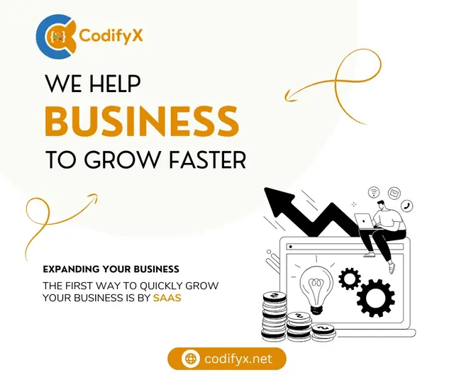 We Help Business Grow Faster — CodifyX, banner design by Saif Kasbati