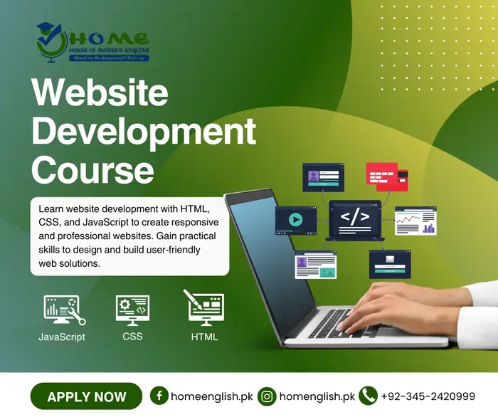 Web Development Course Ad — House of Modern English, banner design by Saif Kasbati