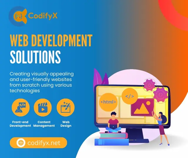 Web Development Solutions — CodifyX, banner design by Saif Kasbati