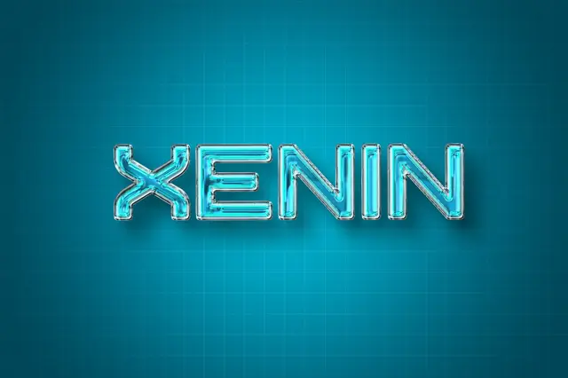 XENIN 3D Logo — 3D wordmark, logo design by Saif Kasbati