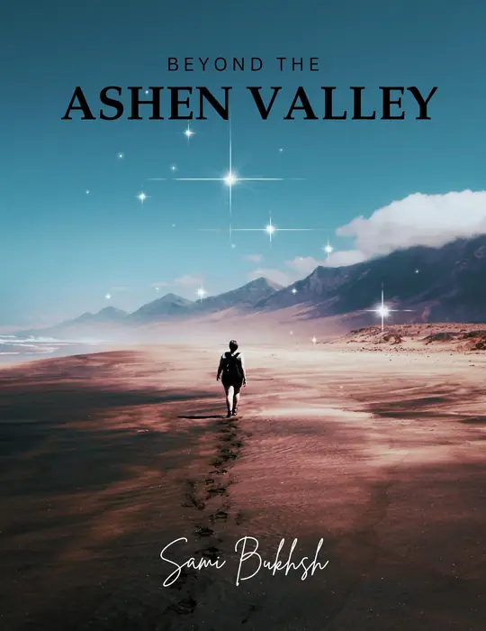 Beyond the Ashen Valley — Book cover, desert, print design by Saif Kasbati