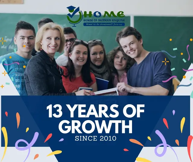 13 Years of Growth — House of Modern English, social media post design by Saif Kasbati