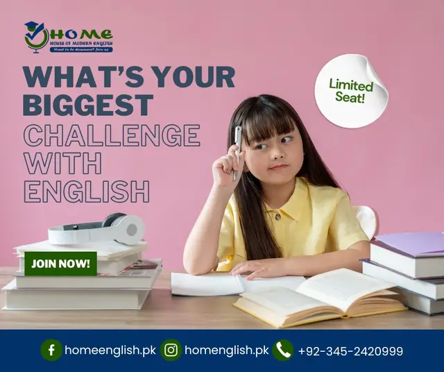 Biggest Challenge with English — House of Modern English, social media post design by Saif Kasbati
