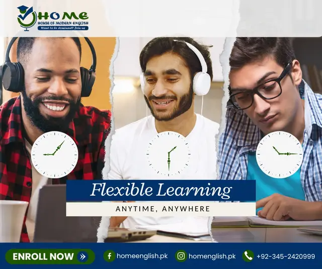 Flexible Learning — House of Modern English, social media post design by Saif Kasbati