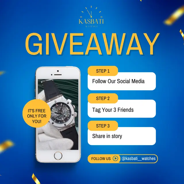 Giveaway Campaign — Kasbati Watches, social media post design by Saif Kasbati