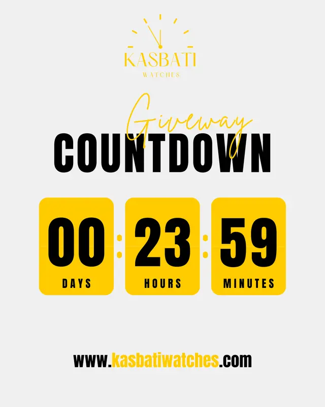 Giveaway Countdown — Kasbati Watches, social media post design by Saif Kasbati