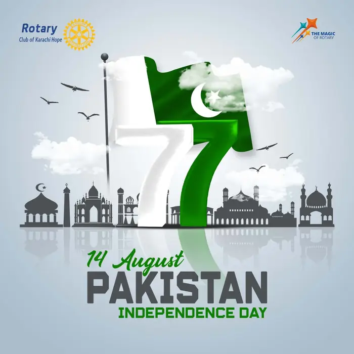 Independence Day Post — Rotary Club of Karachi Hope, social media post design by Saif Kasbati