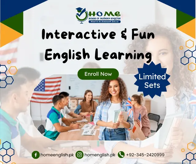 Interactive & Fun English Learning — House of Modern English, social media post design by Saif Kasbati