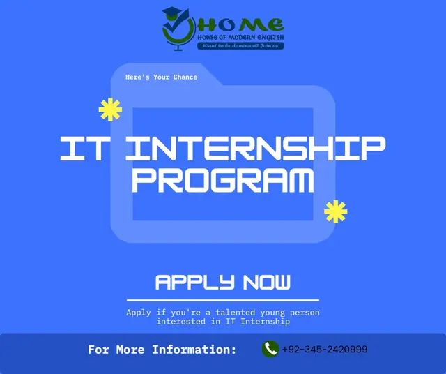 IT Internship Program — House of Modern English, social media post design by Saif Kasbati