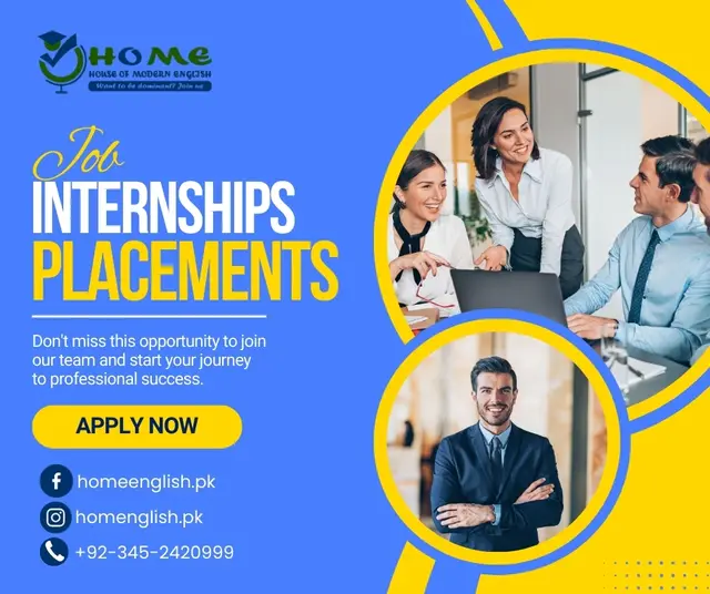 Job Internships & Placements — House of Modern English, social media post design by Saif Kasbati