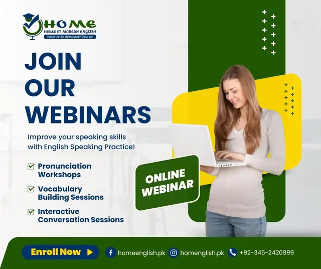 Join Our Webinars — House of Modern English, social media post design by Saif Kasbati