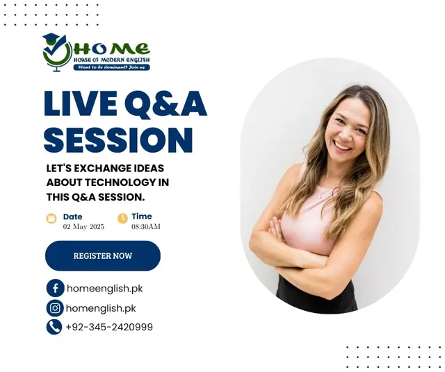Live Q&A Session — House of Modern English, social media post design by Saif Kasbati