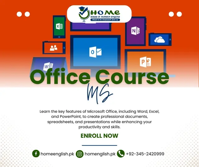 MS Office Course — House of Modern English, social media post design by Saif Kasbati
