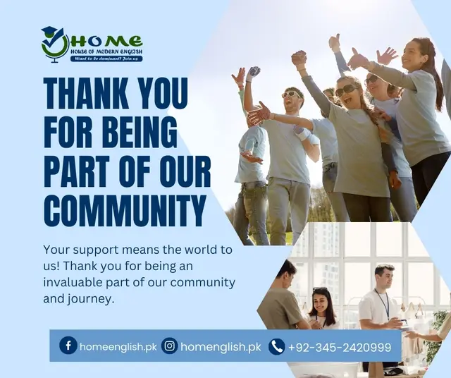 Thank You for Being Part of Our Community — House of Modern English, social media post design by Saif Kasbati