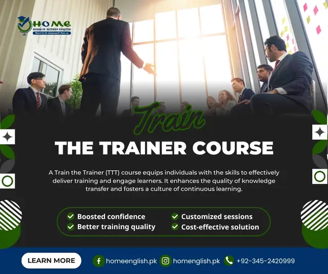 Train the Trainer Course — House of Modern English, social media post design by Saif Kasbati