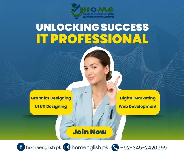 Unlocking Success — IT Professional — House of Modern English, social media post design by Saif Kasbati