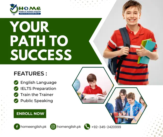 Your Path to Success — House of Modern English, social media post design by Saif Kasbati